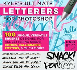 极品PS工具预设－170支文字书写笔刷：Kyles ULTIMATE Letterers for PS